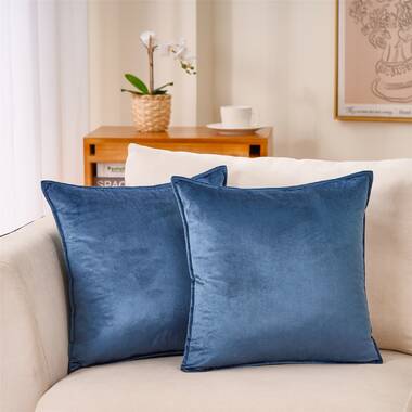 Navy blue velvet online pillow covers